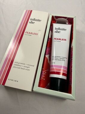 Infinite She Fearless Hand Cream NEW Rosewood Moisturizing Lotion Damaged Box